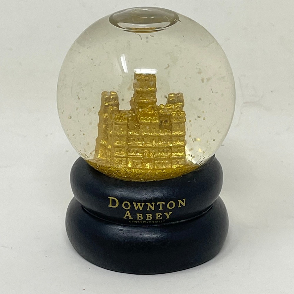 Downton Abbey Mini Snow Globe Gold Highclere Castle Black Base Collectible